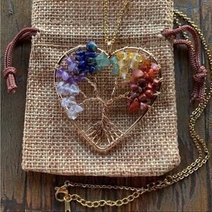 BrandNew 7 Chakras Necklace Genuine Gemstone Necklace Tree of Life Necklace